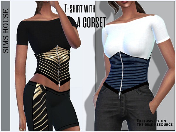 T shirt with a corset by Sims House from TSR