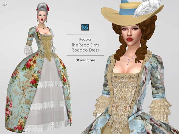 The Regal Sim Rococo Dress from Elfdor