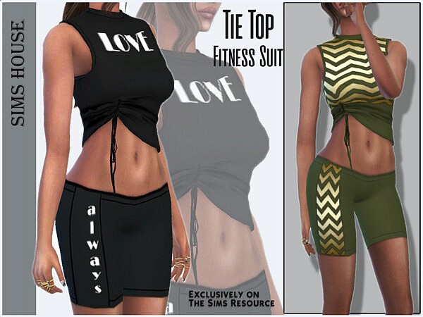Tie Top (Fitness Suit) by Sims House from TSR