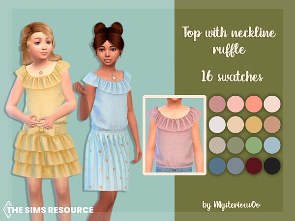 Top with neckline ruffles by MysteriousOo from TSR