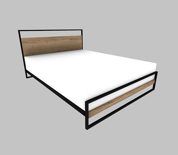 Wood and Metal Bed from Heurrs