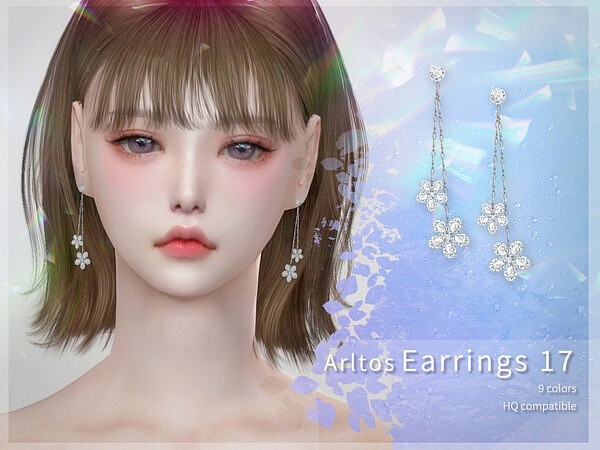 Diamond flower earrings 17 by Arltos from TSR