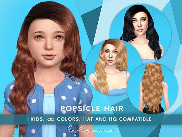 Popsicle Hair KIDS by SonyaSimsCC from TSR