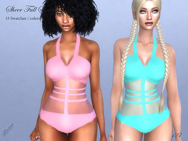 Sheer Full Swimsuit by pizazz from TSR