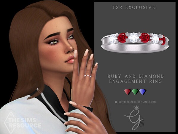 Ruby & Diamond Engagement Ring by Glitterberryfly from TSR