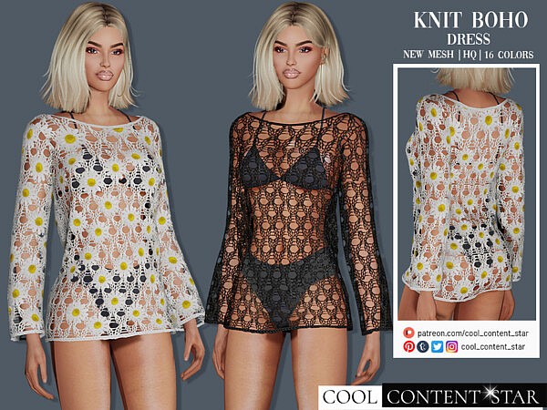 Boho Knit Dress *Accesory Category* by sims2fanbg from TSR