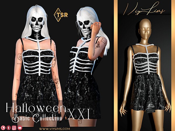 Halloween XXI   Skull Dress V.1 by Viy Sims from TSR