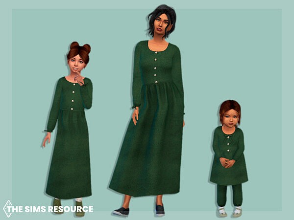 Long warm dress with ribbons Toddler by MysteriousOo from TSR