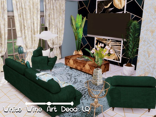 White Wine Art Deco Livingroom by GenkaiHaretsu from TSR