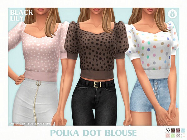 Polka Dot Blouse by Black Lily from TSR