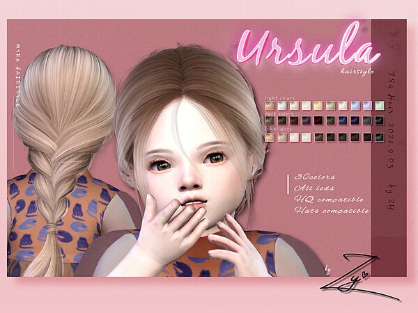 Ursula Hairstyle for toddler by  zy from TSR