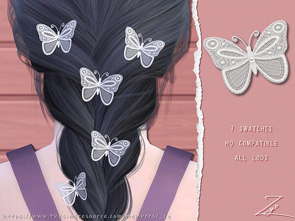 Lace Butterfly Hairpins For Kid by  zy from TSR
