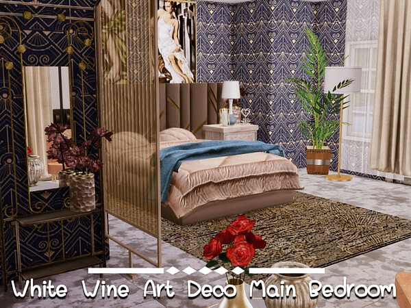 White Wine Art Deco Main Bedroom by GenkaiHaretsu from TSR