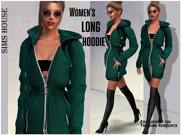 Womens long hoodie by Sims House from TSR