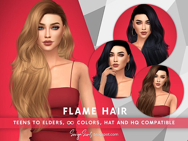 Flame Hair by SonyaSimsCC from TSR