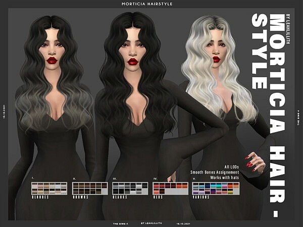Morticia Hairstyle by Leah Lillith from TSR