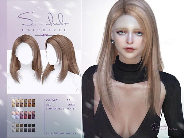 Mi Long straight hairstyle(Esther) by S Club from TSR