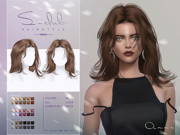 Mi Long curly hairstyle(Anne) by S Club from TSR