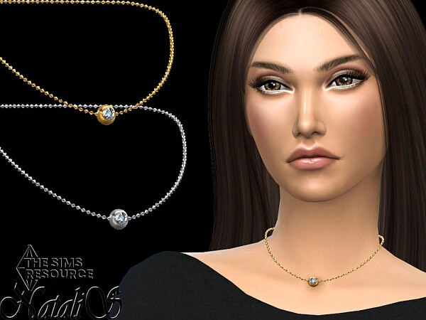 Solitaire Bezel Diamond Necklace By Natalis From Tsr • Sims 4 Downloads