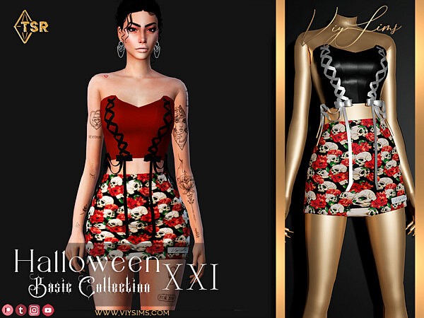 Halloween XXI    Skirt V.1 by Viy Sims from TSR