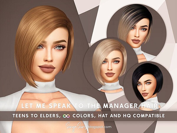 Let Me Speak to The Manager Hair by SonyaSimsCC from TSR