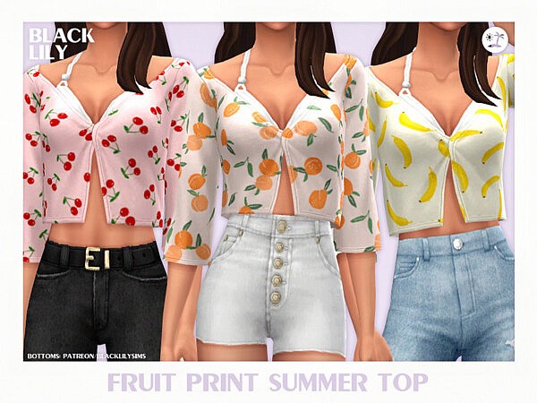 Fruit Print Summer Top by Black Lily from TSR