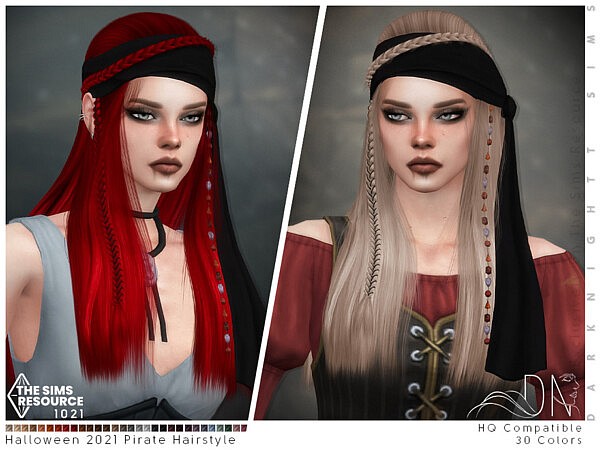 Halloween 2021   Pirate Hairstyle by DarkNighTt from TSR