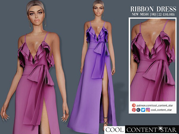 Ribbon Dress by sims2fanbg from TSR