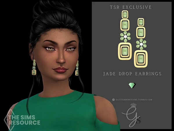 Jade Drop Earrings by Glitterberryfly from TSR