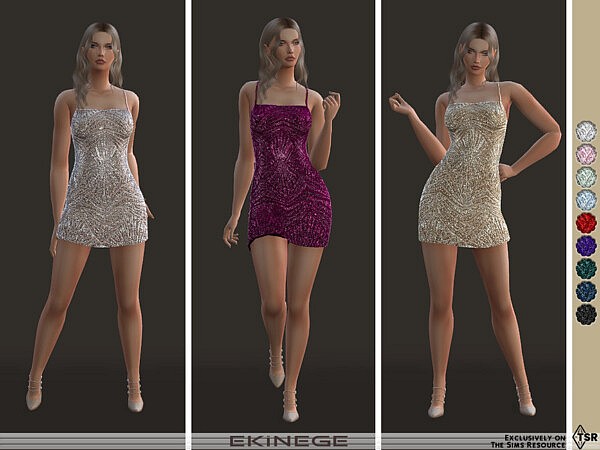 Strappy Sequin Mini Dress by ekinege from TSR