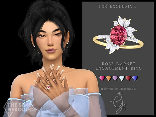 Garnet Rose Engagement Ring by Glitterberryfly from TSR