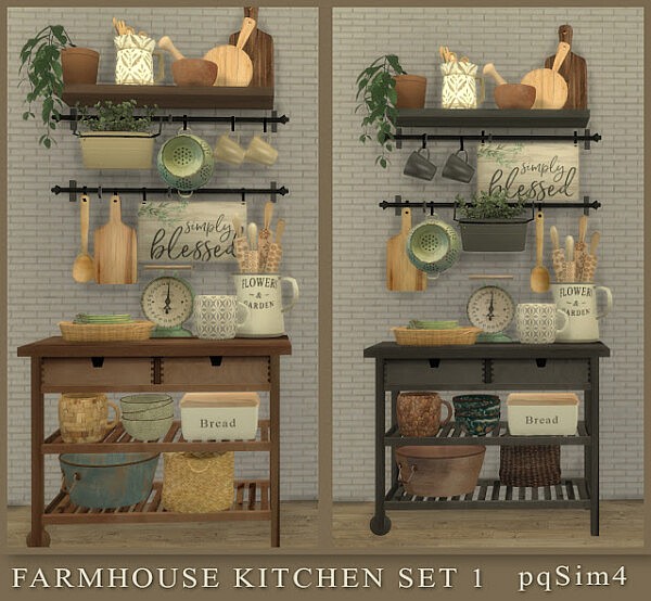 Farmhouse Kitchen Set from PQSims4
