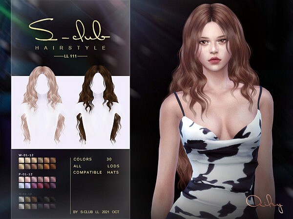 Long curly hairstyle(Ailey) by S Club from TSR
