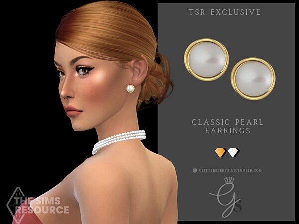 Classic Pearl Earrings by Glitterberryfly from TSR