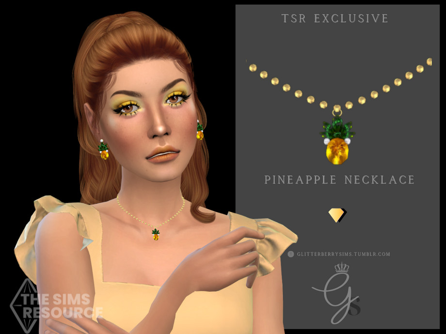 Pineapple Necklace by Glitterberryfly from TSR • Sims 4 Downloads