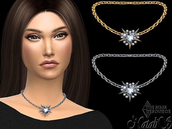 Spiked crystal heart necklace by NataliS from TSR
