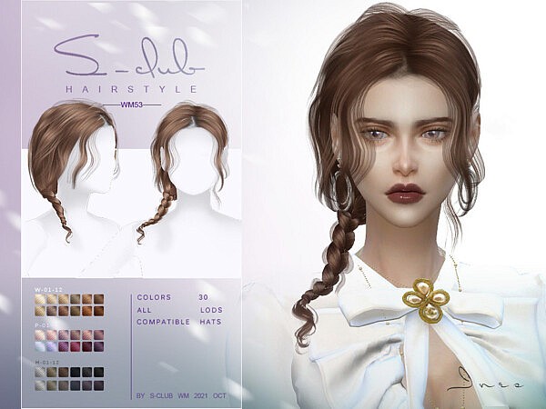 Braid Mi Long curly hairstyle (Ines) by S Club from TSR