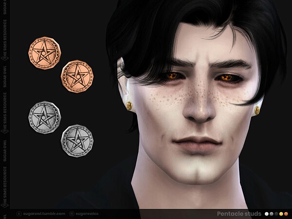 Pentacle studs for male and female by sugar owl from TSR