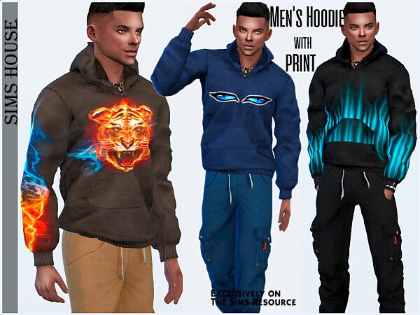 Mens Hoodie with print by Sims House from TSR