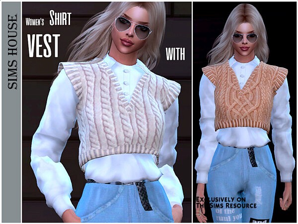 Womens shirt with vest by Sims House from TSR