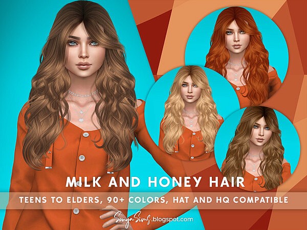 Milk and Honey Hair by SonyaSimsCC from TSR