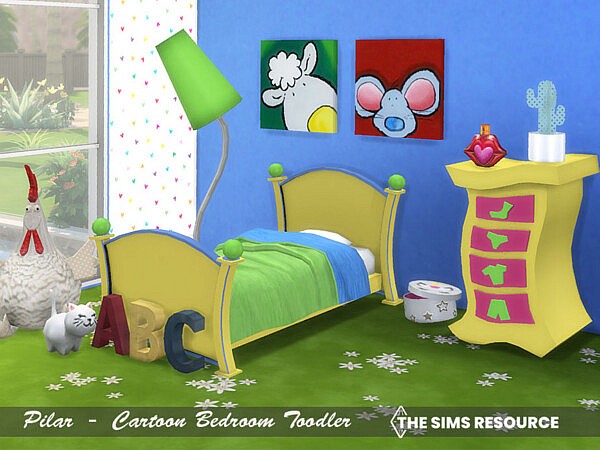 Cartoon Bedroom Kids y Toddler by Pilar from TSR