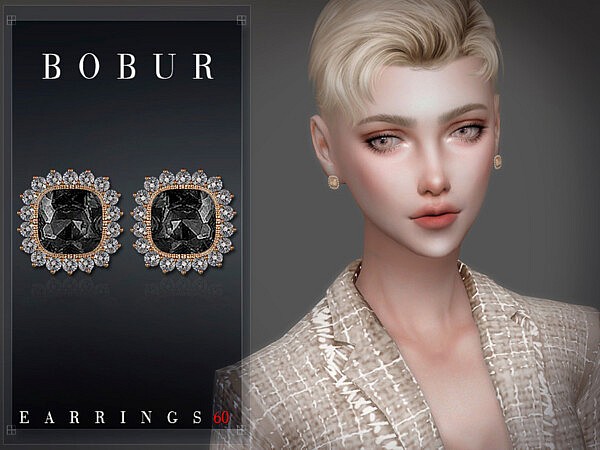 Emerald and diamond earrings by Bobur3 from TSR