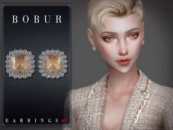 Emerald and diamond earrings by Bobur3 from TSR