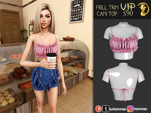 Frill Trim Cami Top S90 by turksimmer from TSR