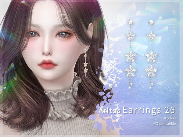 Flower earrings 26 by Arltos from TSR