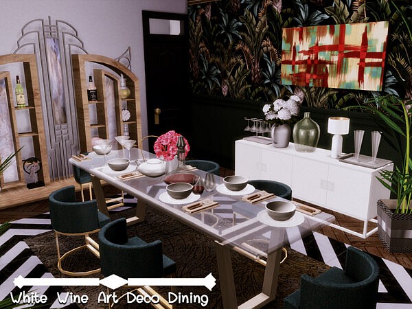 White Wine Art Deco Diningroom by GenkaiHaretsu from TSR