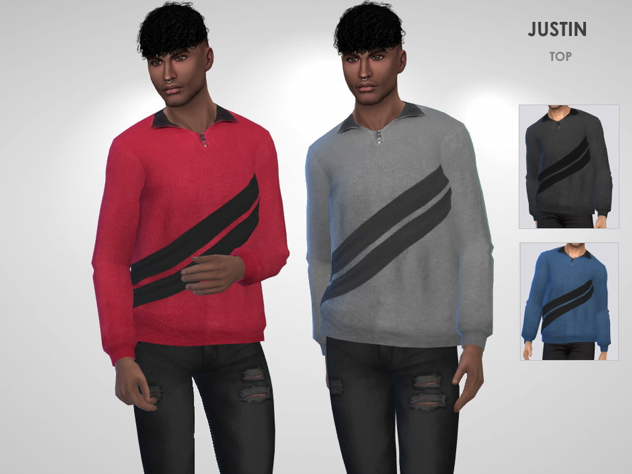 Justin Top by Puresim from TSR • Sims 4 Downloads