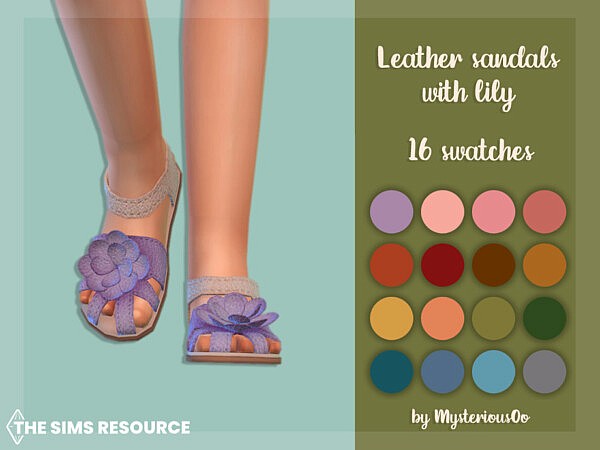 Leather sandals with lily by MysteriousOo from TSR