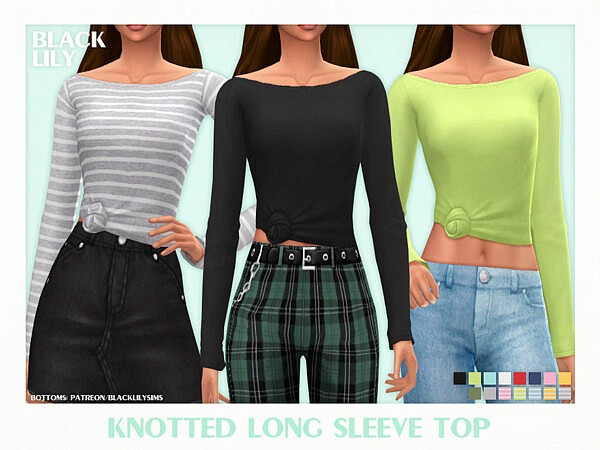 Knotted Long Sleeve Top by Black Lily from TSR